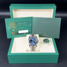 Rolex Datejust 41 Blue Index Oystersteel White Gold Jubilee 126334 - Full set