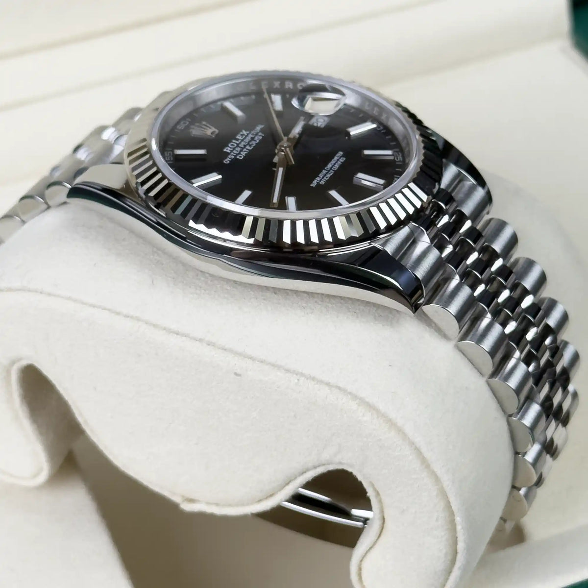 Rolex Datejust 41 Blue Index Oystersteel White Gold Jubilee 126334 - Side 1