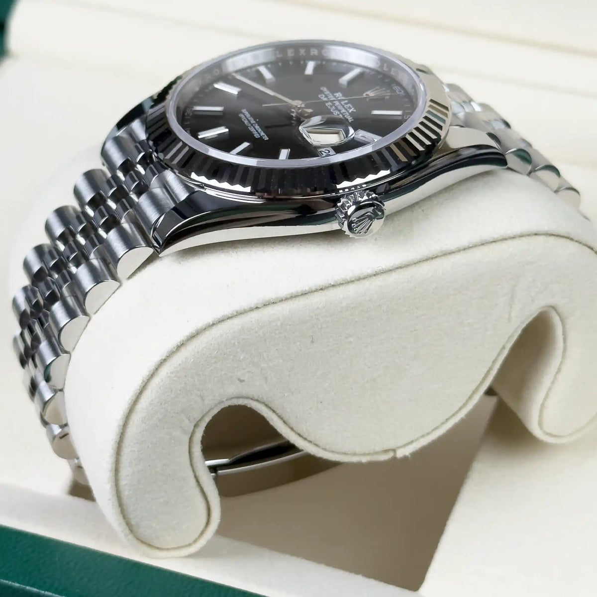 Rolex Datejust 41 Blue Index Oystersteel White Gold Jubilee 126334 - Side 2