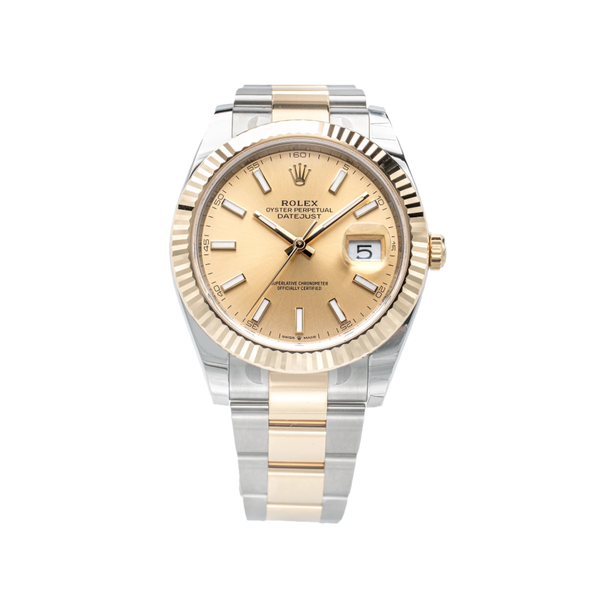 Rolex Datejust 41 Champagne Index Oystersteel Yellow Gold Oyster 126333 - Front