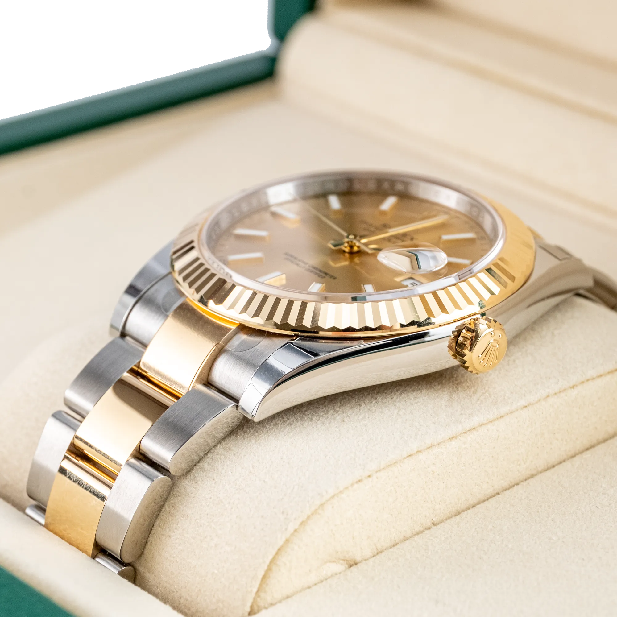 Rolex Datejust 41 Champagne Index Oystersteel Yellow Gold Oyster 126333 - Right