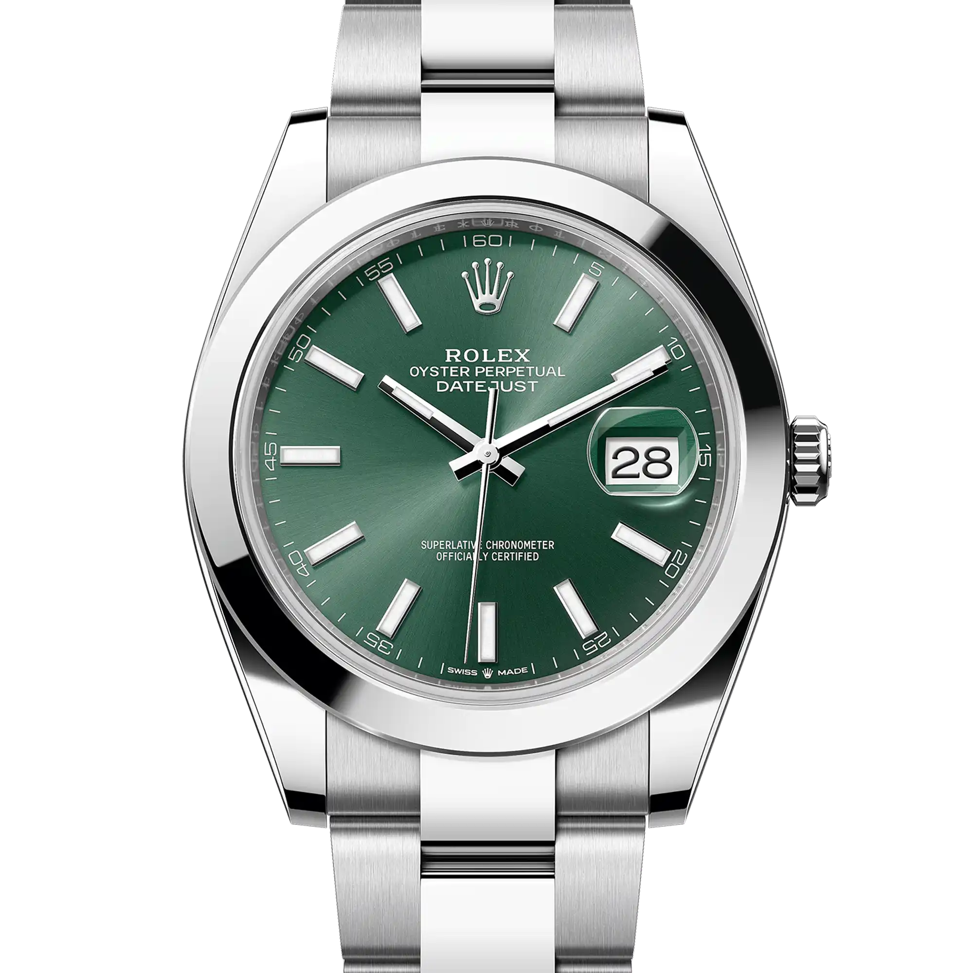 Rolex Datejust 41 Green Index Oystersteel Oyster 126300