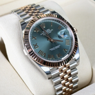 Rolex Datejust 41 Mint Green Rose Gold Oystersteel Jubilee 126331 - 2026 New Releases - 2026 Unworn - Left