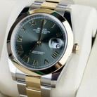 Rolex Datejust 41 Olive Green Smooth Bezel Yellow Gold and Steel Oyster 126303 - Right