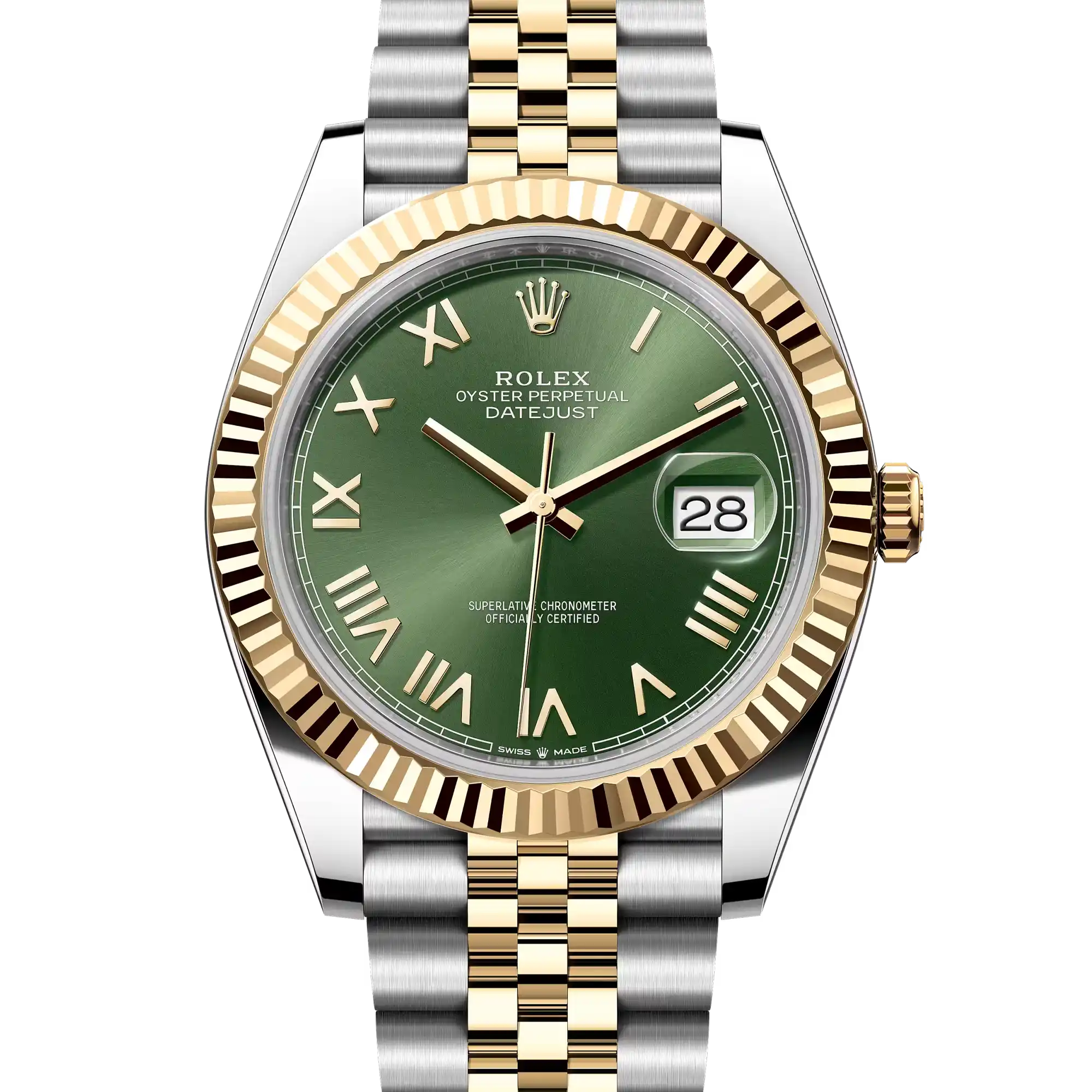 Rolex Datejust 41 Olive Green Yellow Gold Oystersteel Jubilee 126334 - 2026 New Releases