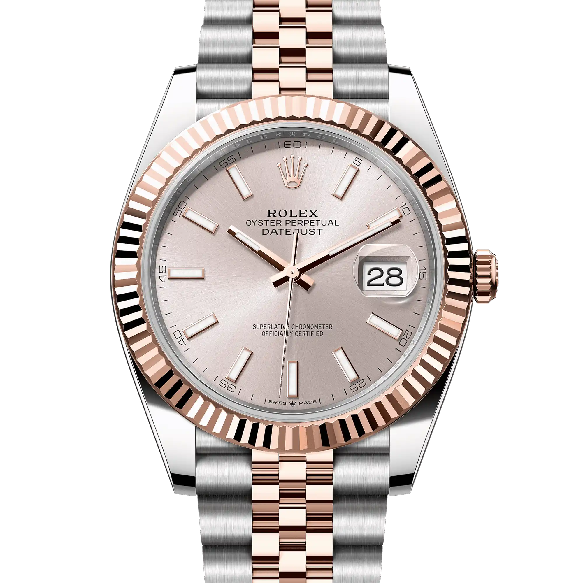Rolex Datejust 41 Sundust Index Oystersteel Rose Gold Jubilee 126331