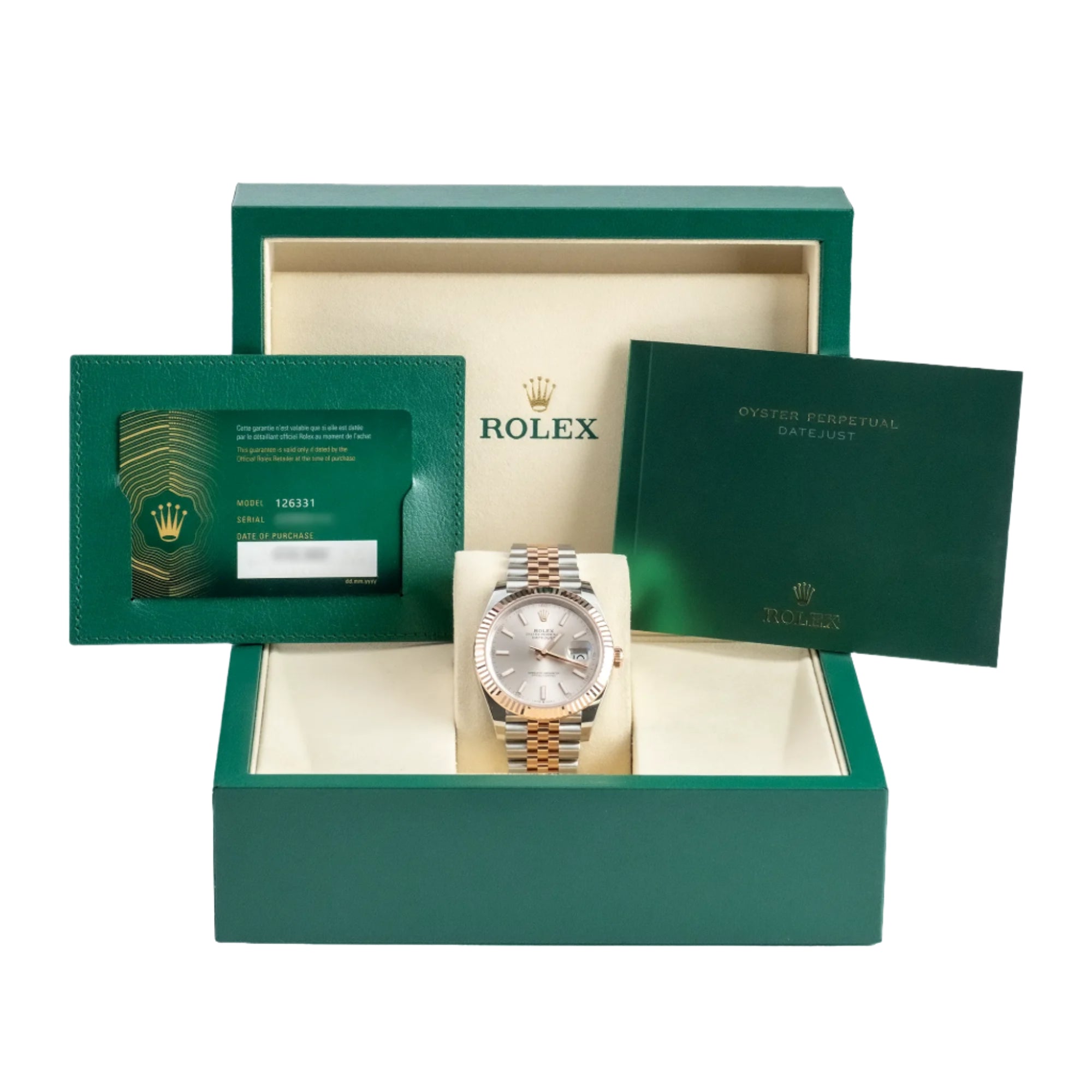 Rolex Datejust 41 Sundust Index Oystersteel Rose Gold Jubilee 126331 - Full set