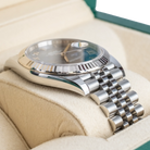 Rolex Datejust 41 White Gold Oystersteel Azzurro Blue Roman Jubilee 126334 - Left