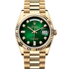 Rolex Day-Date 36 Green Ombré Diamond Yellow Gold 128238
