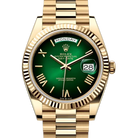 Rolex Day-Date 40 Green Ombré Roman Yellow Gold 228238