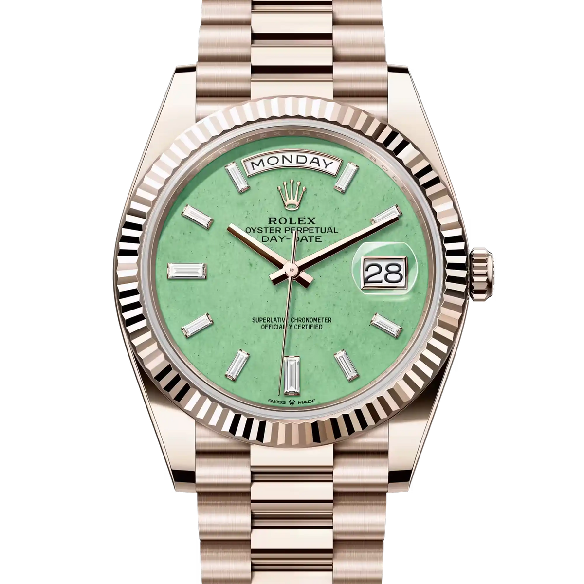 Rolex Day-Date 40 Light Green Aventurine Diamond Jubilee Gold