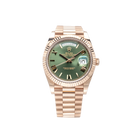 Rolex Day-Date 40 Olive Green Roman Rose Gold 228235 - Front