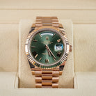 Rolex Day-Date 40 Olive Green Roman Rose Gold 228235 - In box