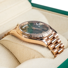 Rolex Day-Date 40 Olive Green Roman Rose Gold 228235 - Left