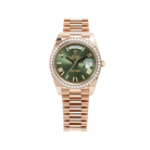 Rolex Day-Date 40 Olive Green Roman Rose Gold 228345 - Front