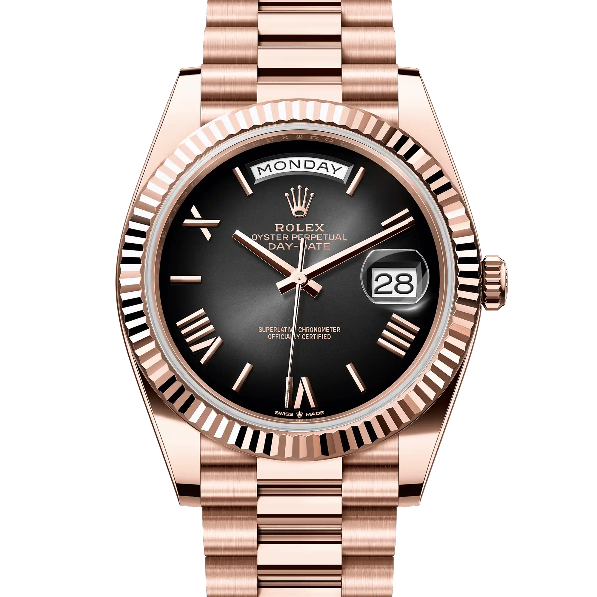 Rolex Day-Date 40 Slate Ombré Roman Rose Gold 228235