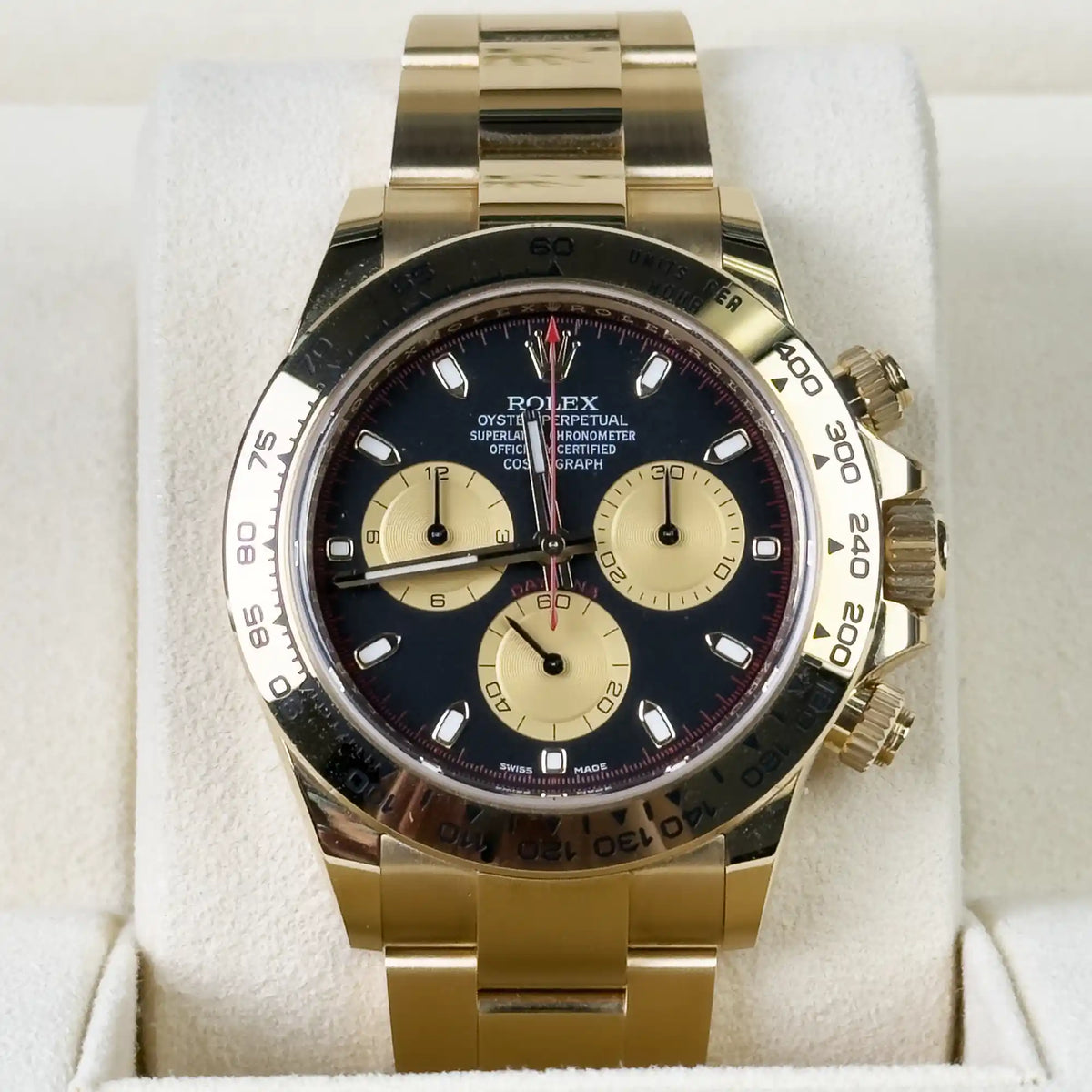 Rolex Daytona Black Dial Yellow Gold 116508 - 2020 Pre-Owned - Front
