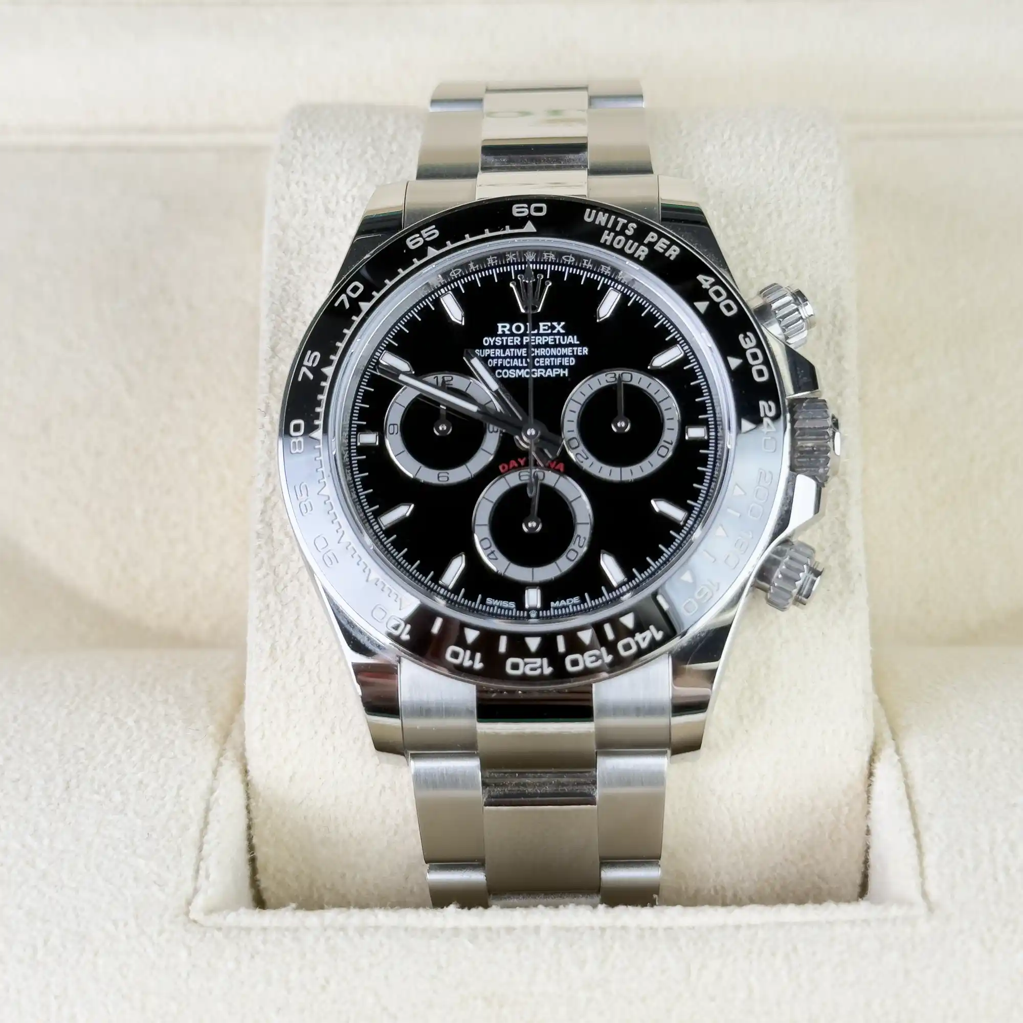 Rolex Daytona Black "Panda" 126500LN Steel - Pre-Owned - Front