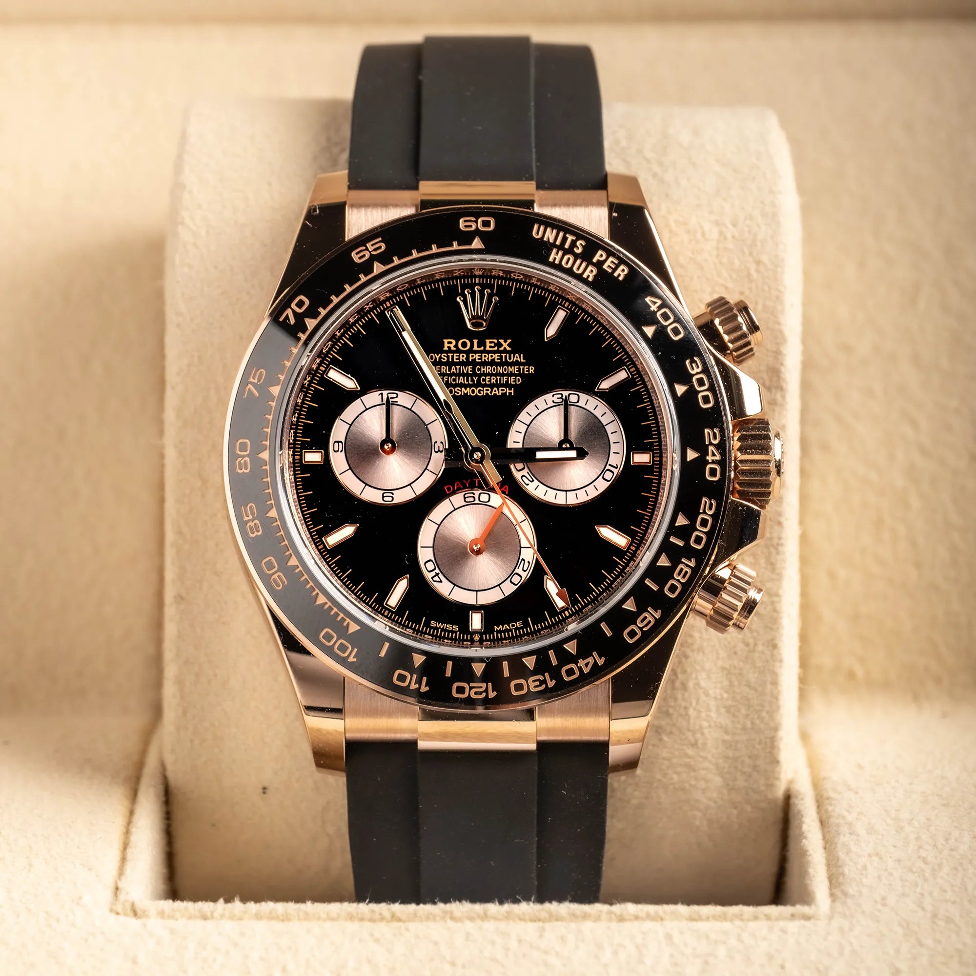 Rolex Daytona Black Sundust Dial Oysterflex 126515LN - In box