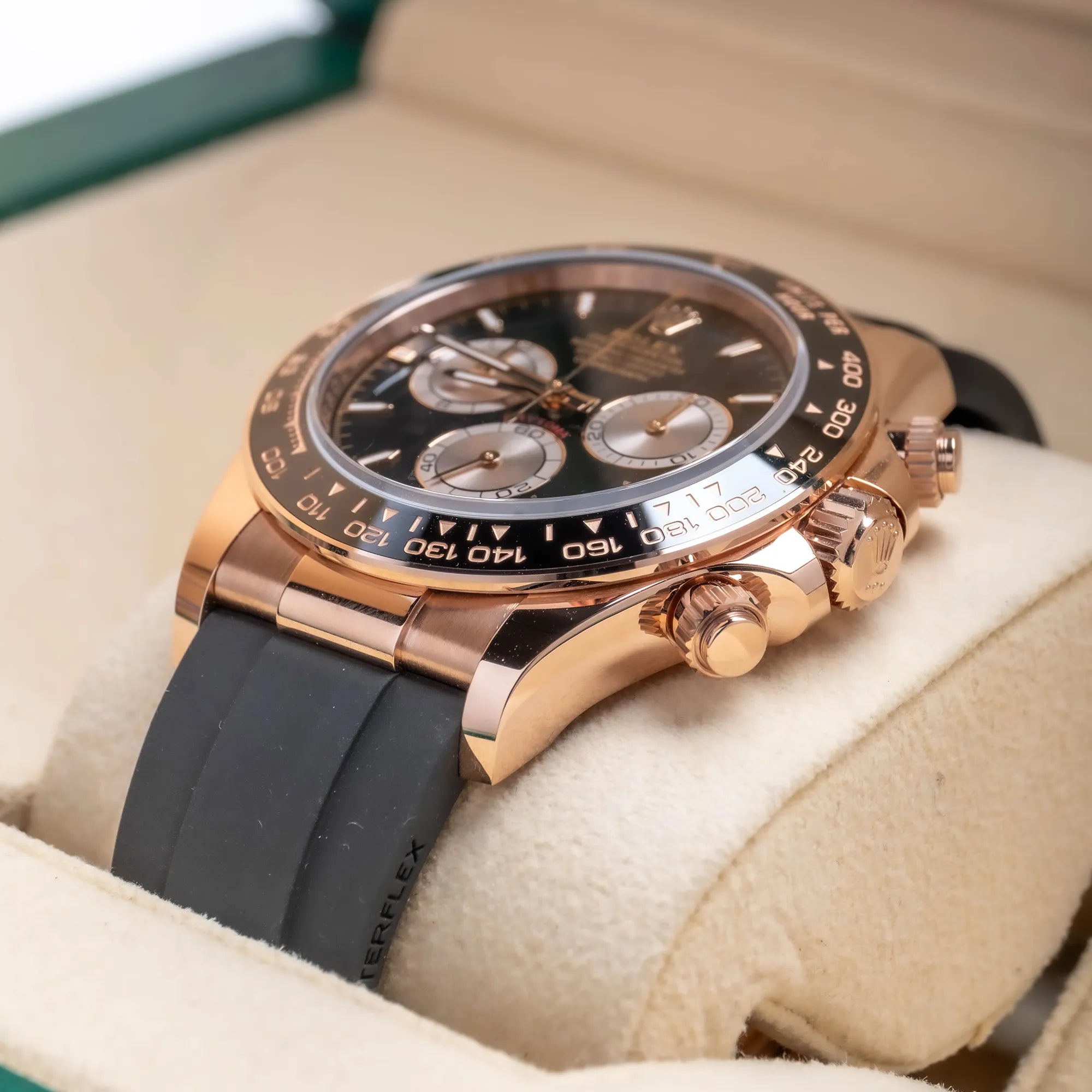 Rolex Daytona Black Sundust Dial Oysterflex 126515LN - Right