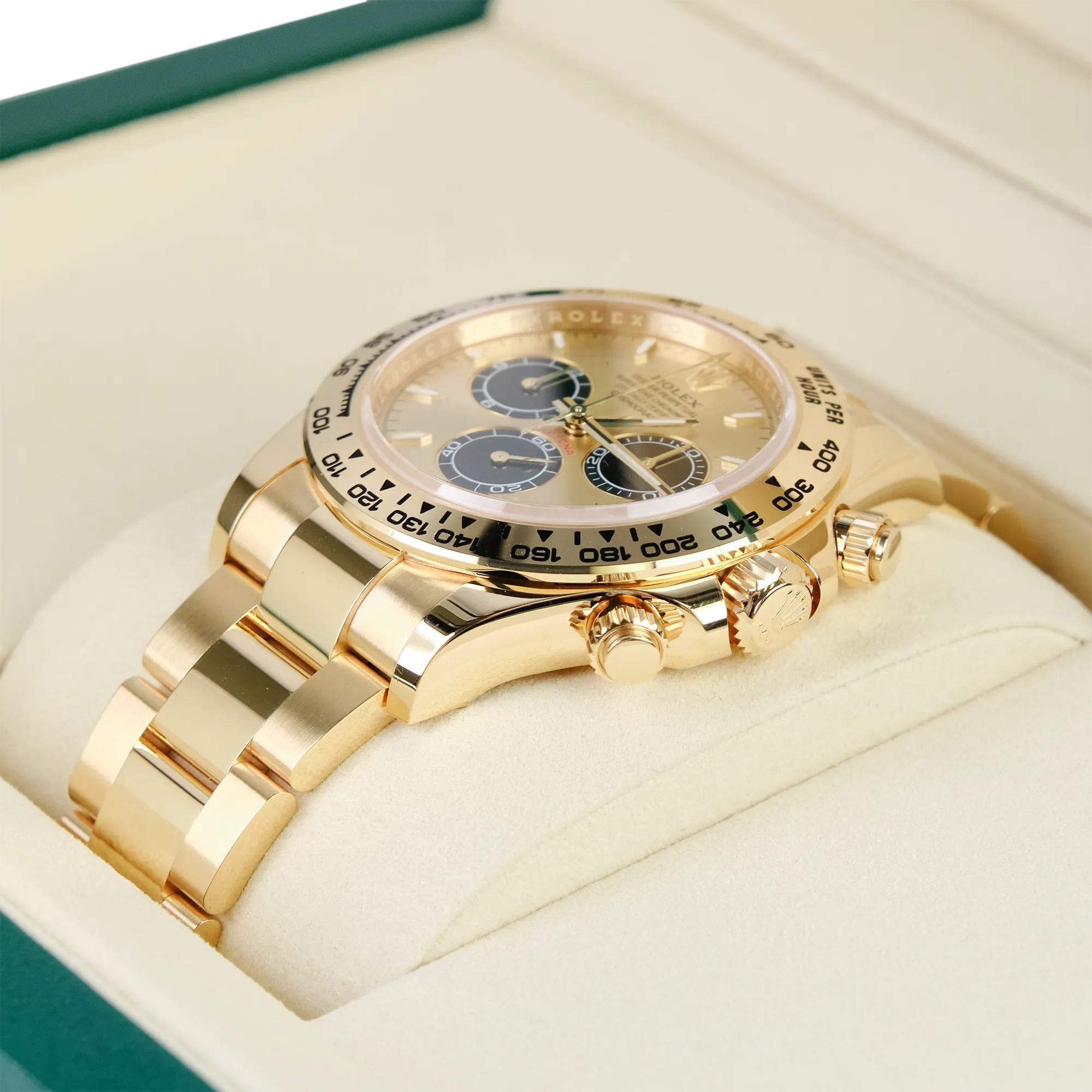 Rolex Daytona Golden Black Dial Yellow Gold Oyster 126508 - Side 1