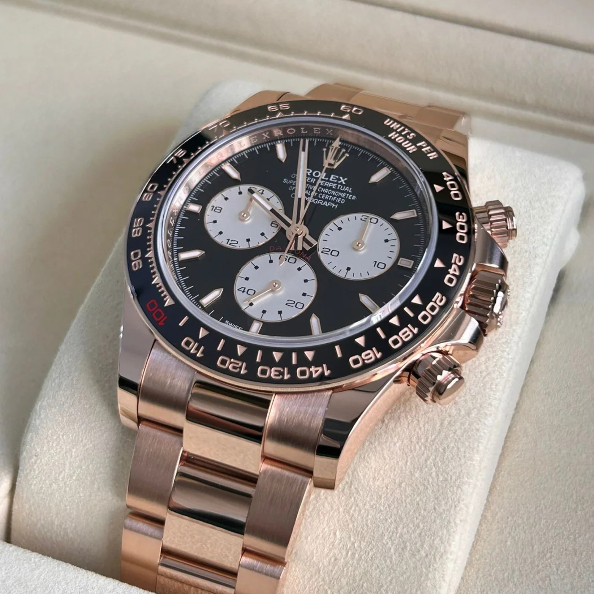 Rolex Daytona "Le Mans" 100th Anniversary Rose Gold Black Ceramic 126525LN - Right