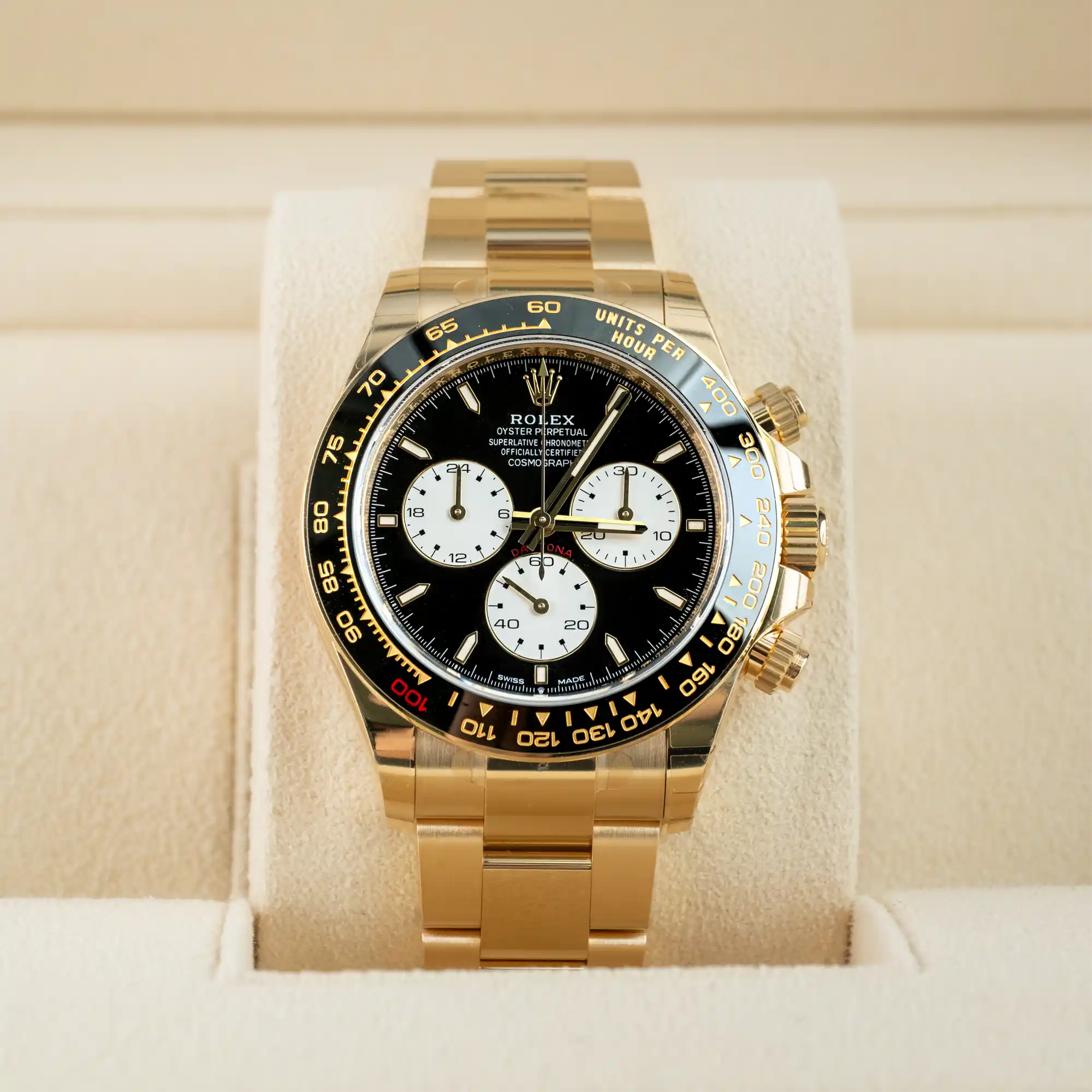 Rolex Daytona Le Mans “100th Year” Yellow Gold Black Ceramic 126528LN - Front