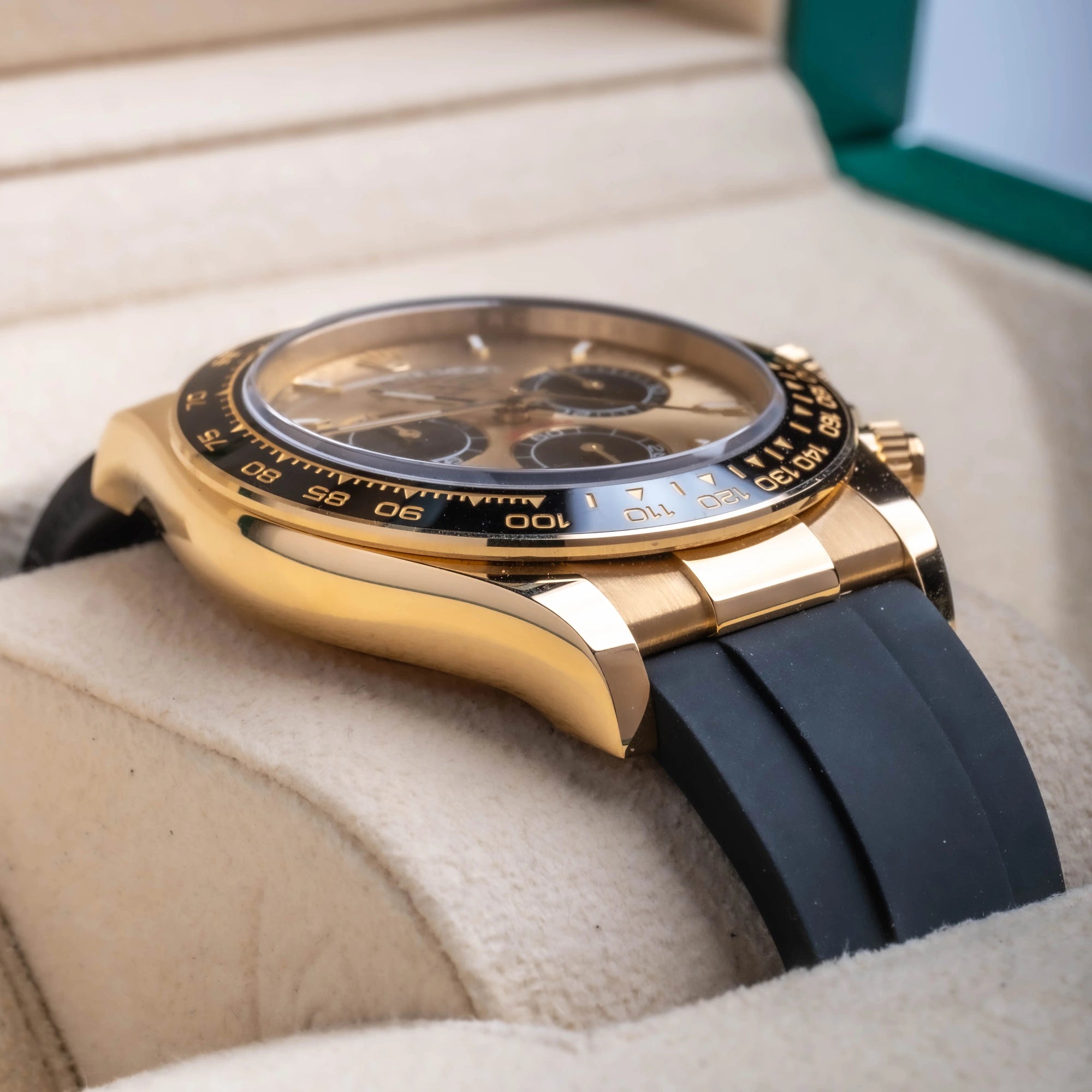 Rolex Daytona “Pikachu/YML” 18K Yellow Gold Black Gold Dial Oysterflex 126518LN - Left