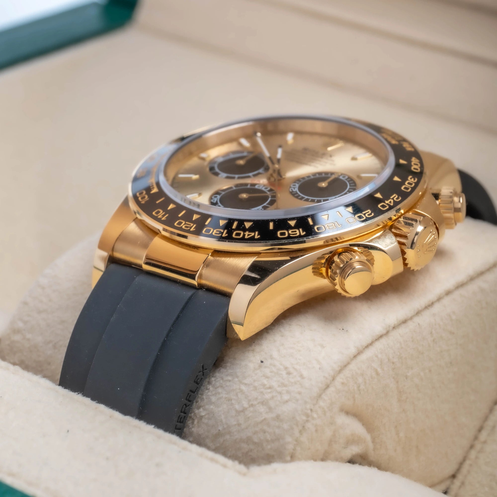 Rolex Daytona “Pikachu/YML” 18K Yellow Gold Black Gold Dial Oysterflex 126518LN - Right