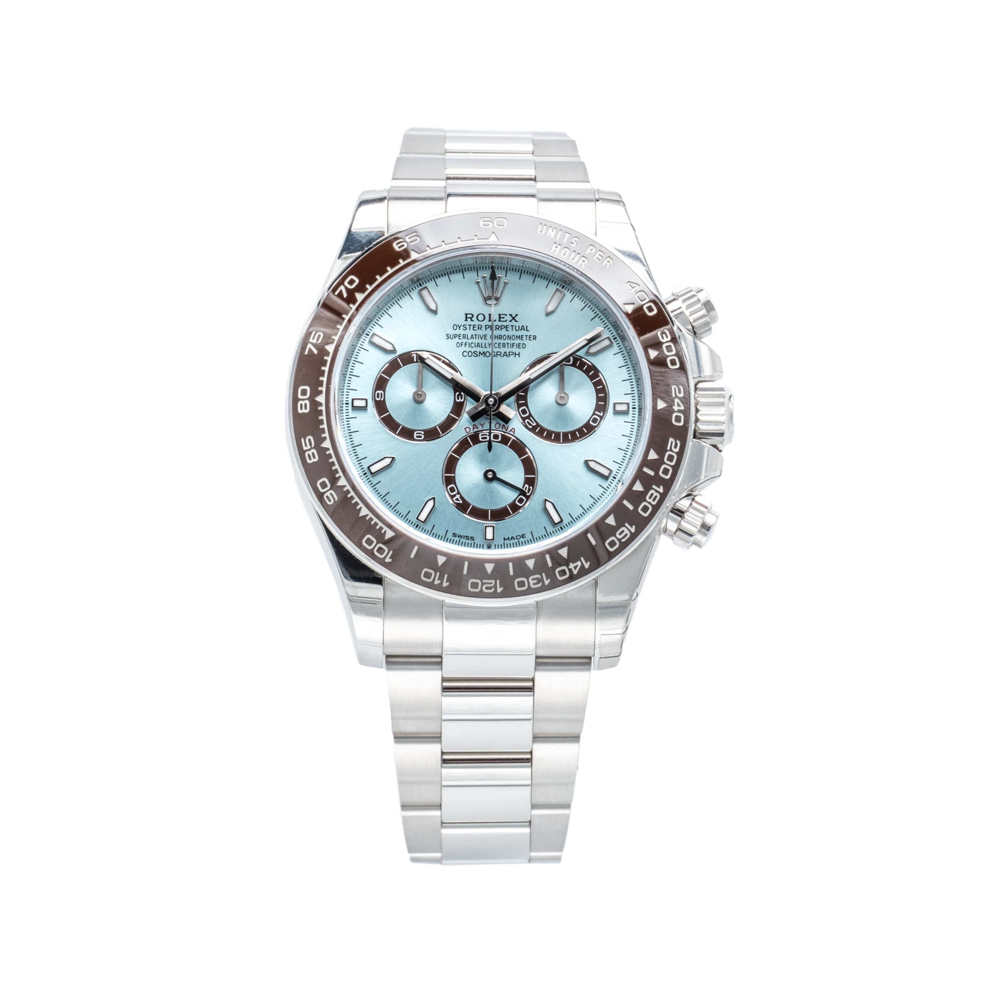 Rolex Daytona Platinum Ice Blue Dial Oyster 126506 - Front