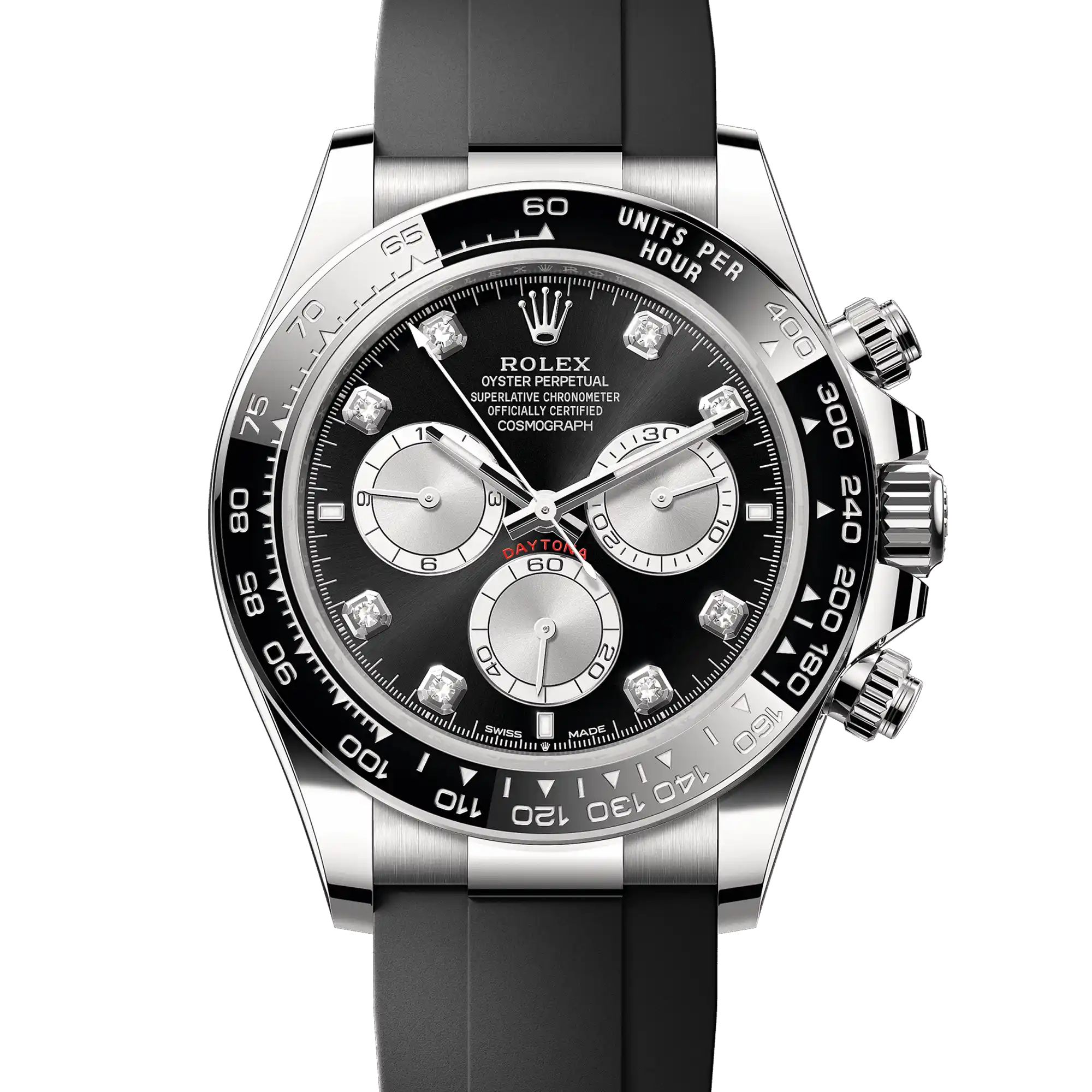 Rolex Daytona White Gold Black Diamond Dial Oysterflex 126519