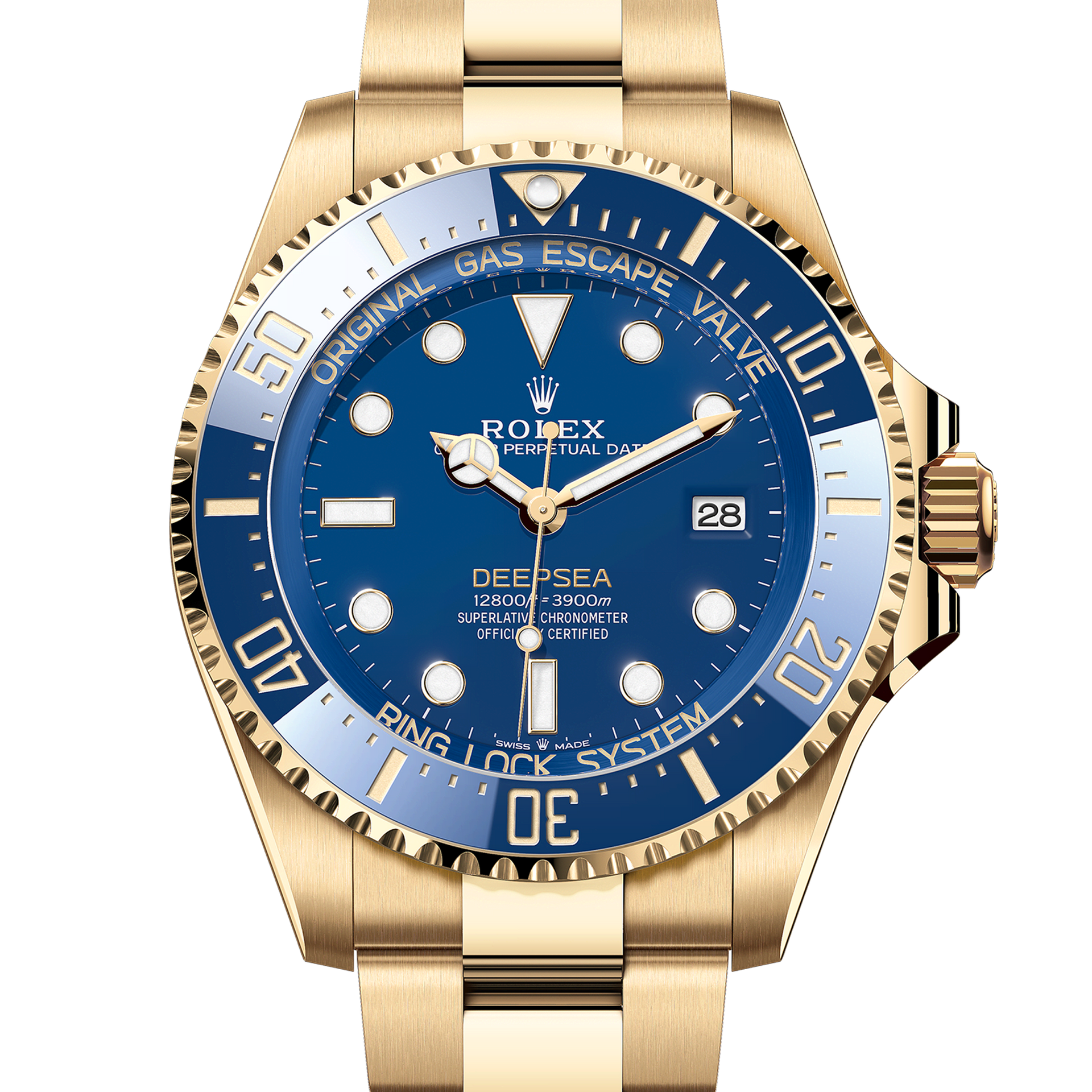 020.【Deep Blue Healing】ラピスラズリ 淡水パール ゴールド Rolex Deep Sea Blue Ceramic Yellow Gold Oyster 136668LB – Tiger