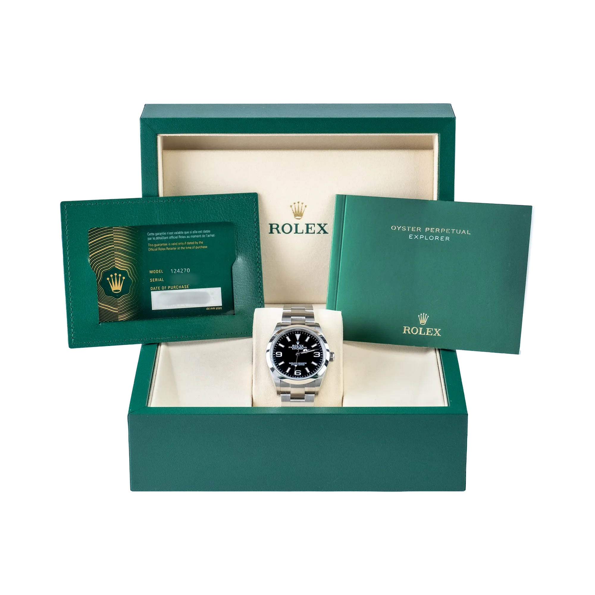 Rolex Explorer 36 Black Dial 124270 - Full set
