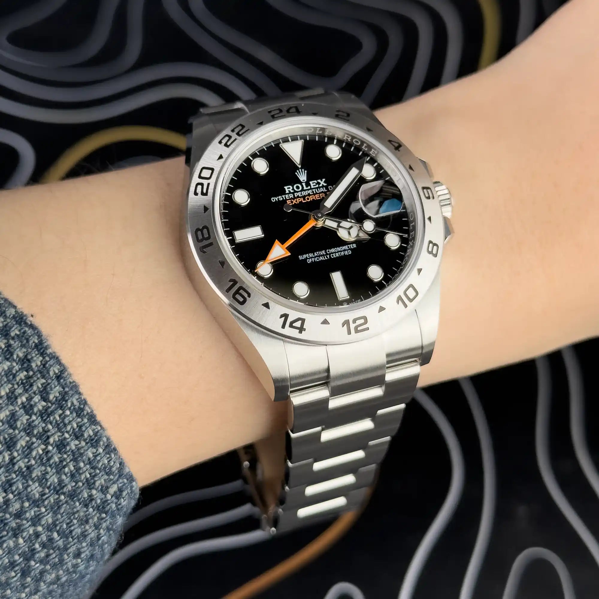 Rolex Explorer II Black Dial Stainless Steel 226570-wrist