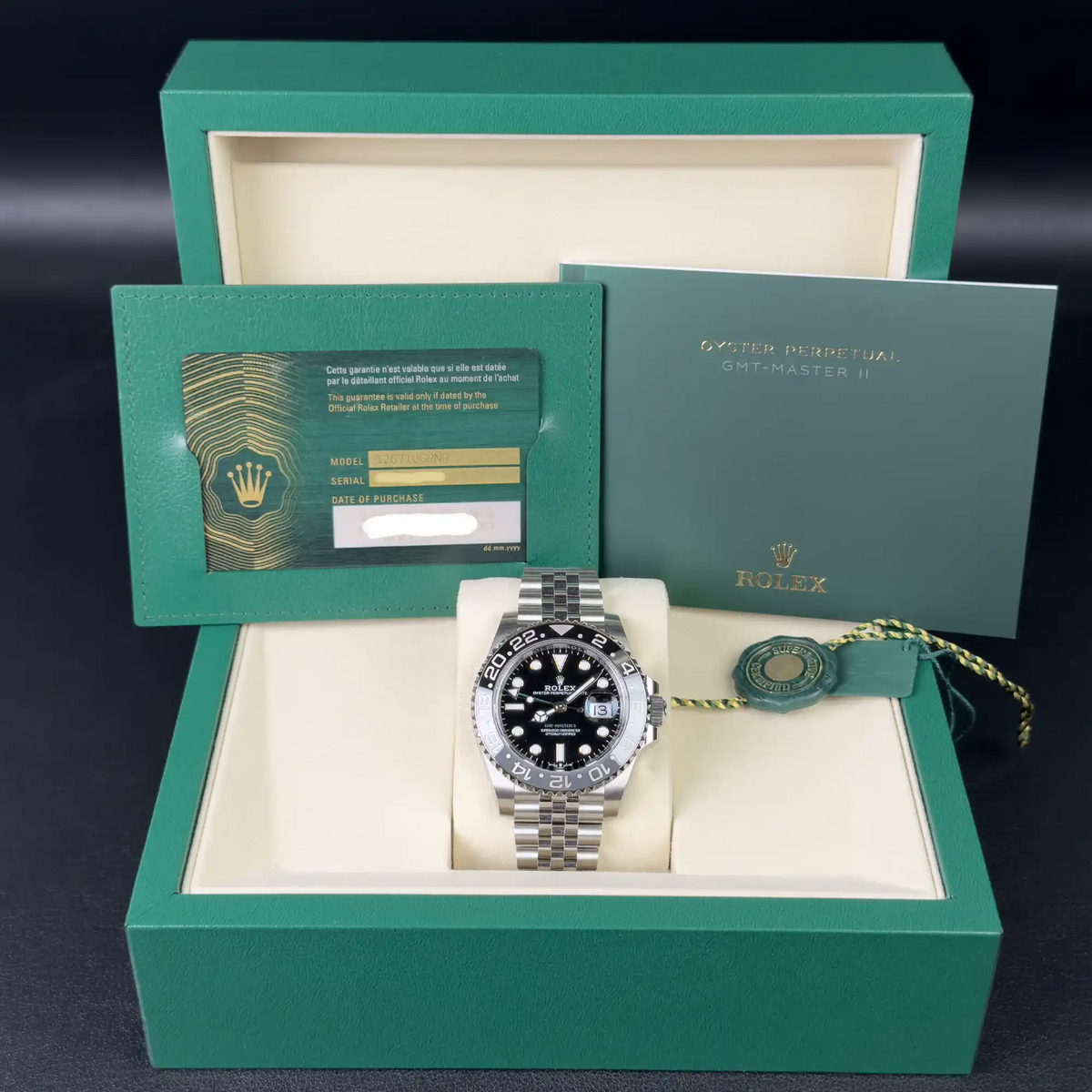 Rolex GMT Master II "Bruce Wayne" Jubilee 126710GRNR - Full set - New card
