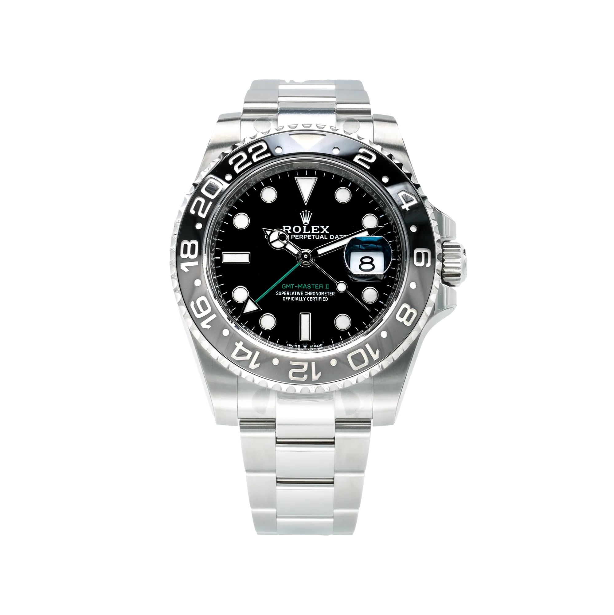 Rolex_GMT_Master_II_Bruce_Wayne_Oyster_126710GRNR - Close front