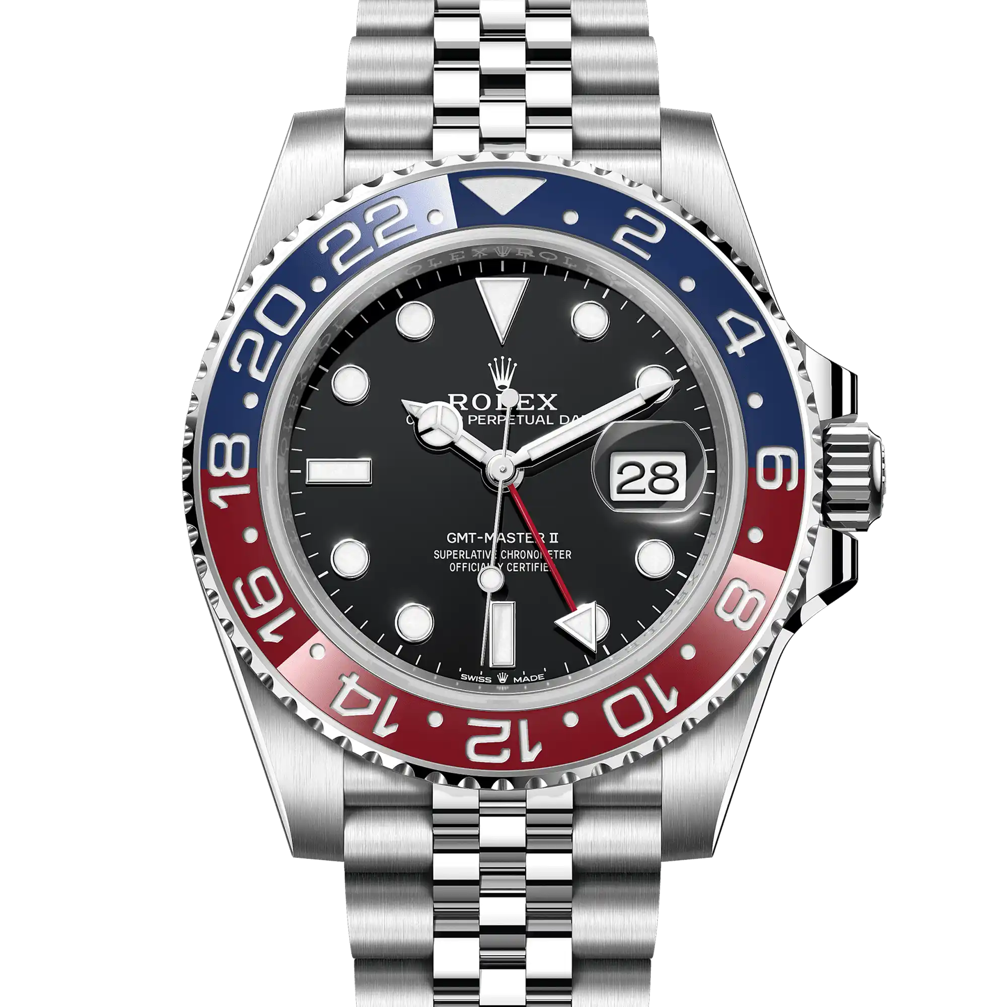 Rolex GMT Master II "Pepsi" Black Dial Jubilee 126710BLRO