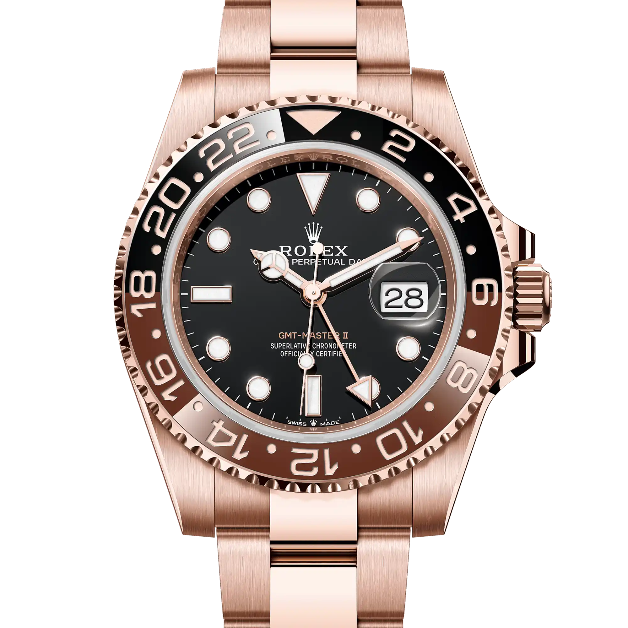 Rolex GMT Master II "Root Beer" 18K Everose Gold Oyster 126715CHNR