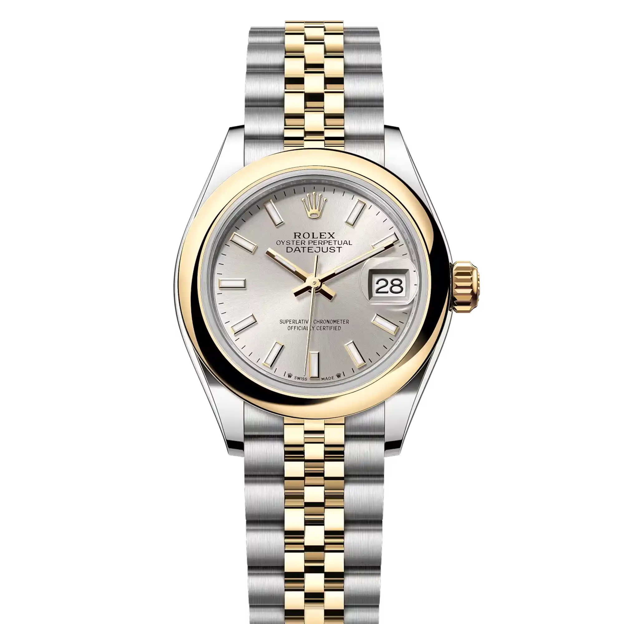 Rolex Lady Datejust 28 Silver Dial Oystersteel Yellow Gold Jubilee 279163