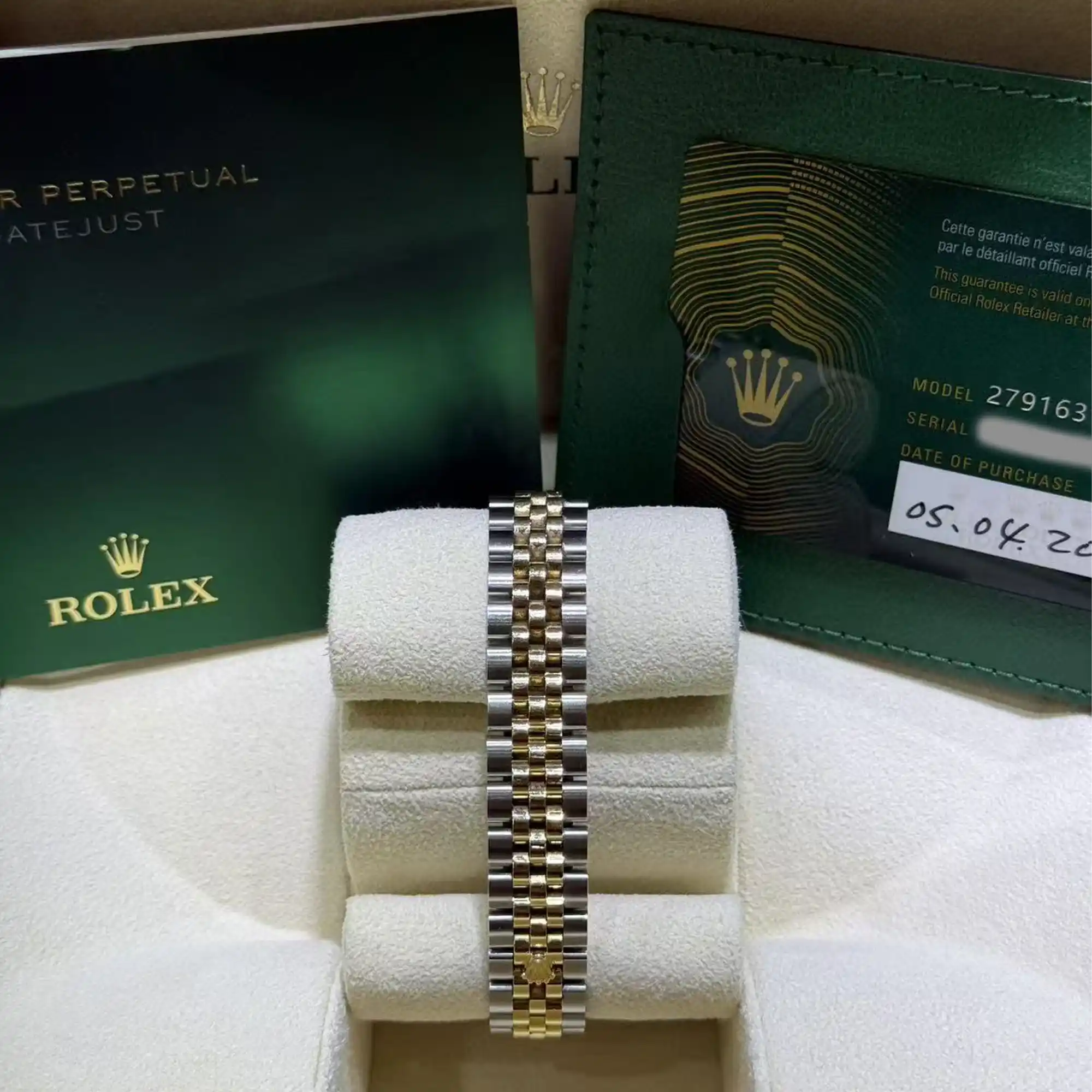 Rolex Lady Datejust 28 Silver Dial Oystersteel Yellow Gold Jubilee 279163 - Bracelet