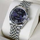 Rolex Lady Datejust 31 Aubergine Purple Roman Diamond Oystersteel White Gold Jubilee 278274 - Right