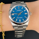 Rolex Oyster Perpetual 36 Med Blue Dial 126000 - Wrist