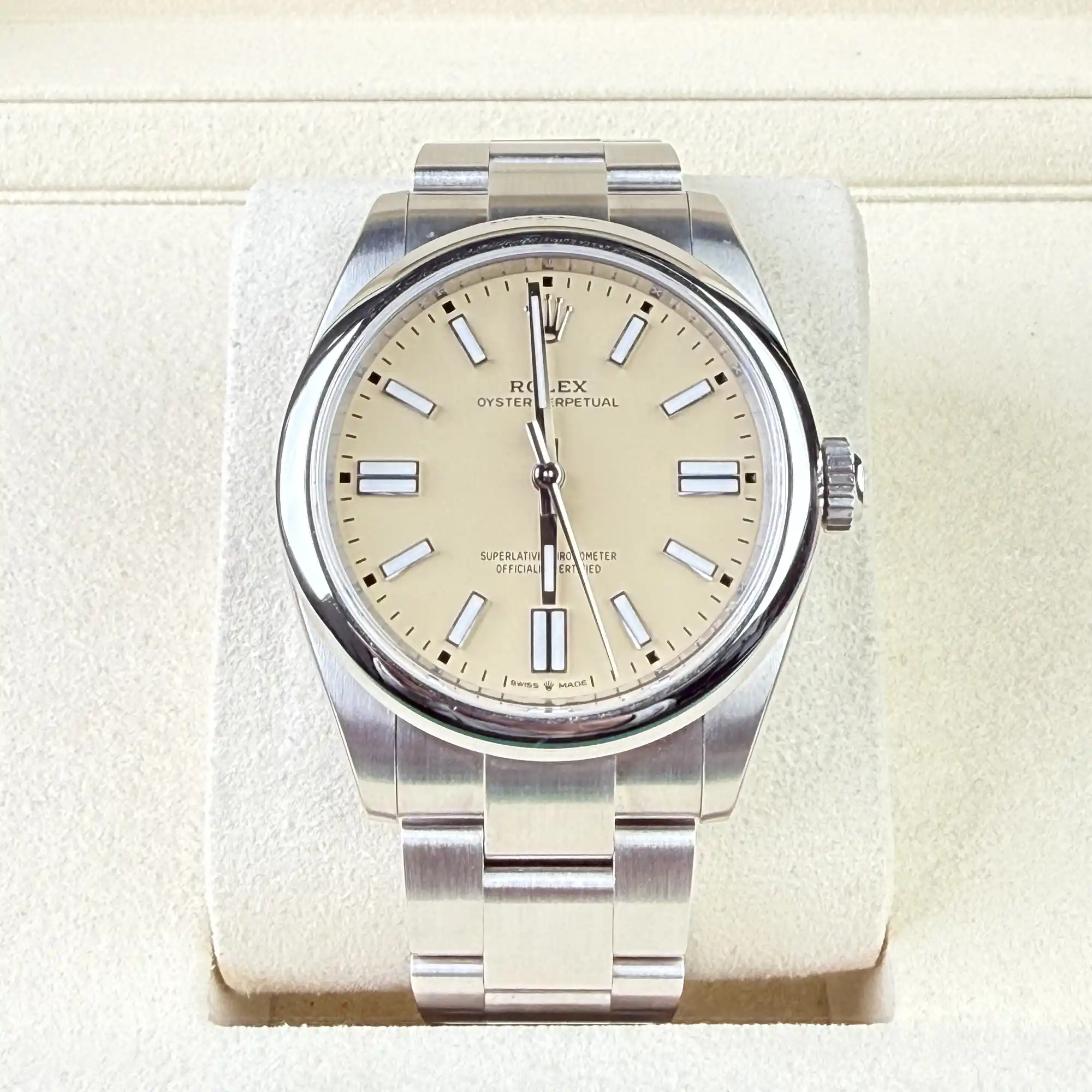 Rolex Oyster Perpetual 41 Beige Dial 134300 - Pre-Owned - Front