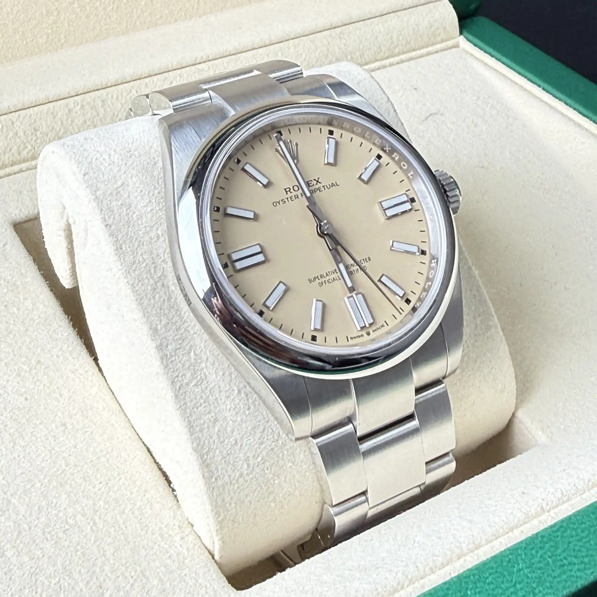 Rolex Oyster Perpetual 41 Beige Dial 134300 - Pre-Owned - Side