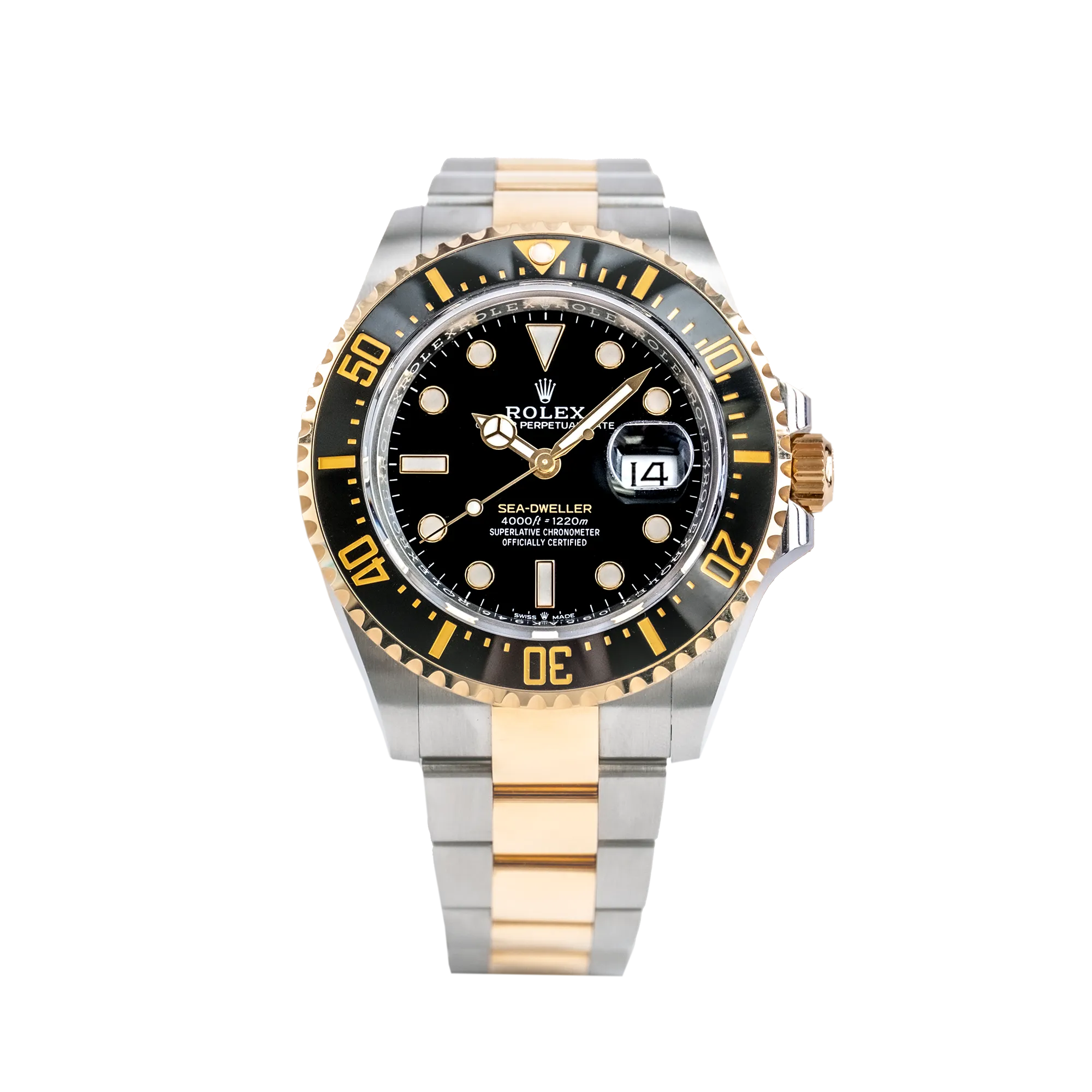 Rolex Sea-Dweller Yellow Gold Oystersteel Black 126603 - Front
