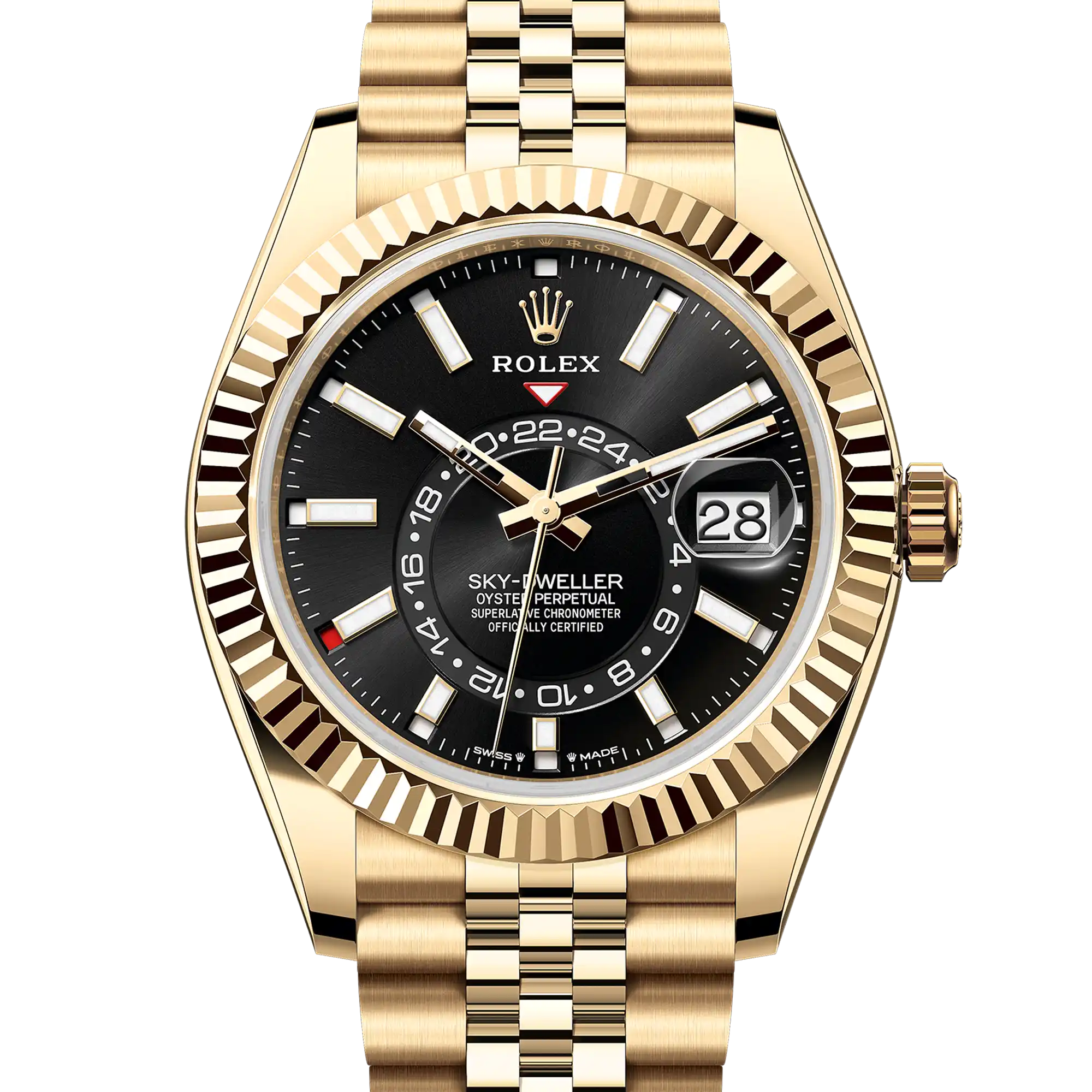 Rolex Sky Dweller Black Dial Yellow Gold Jubilee 336938