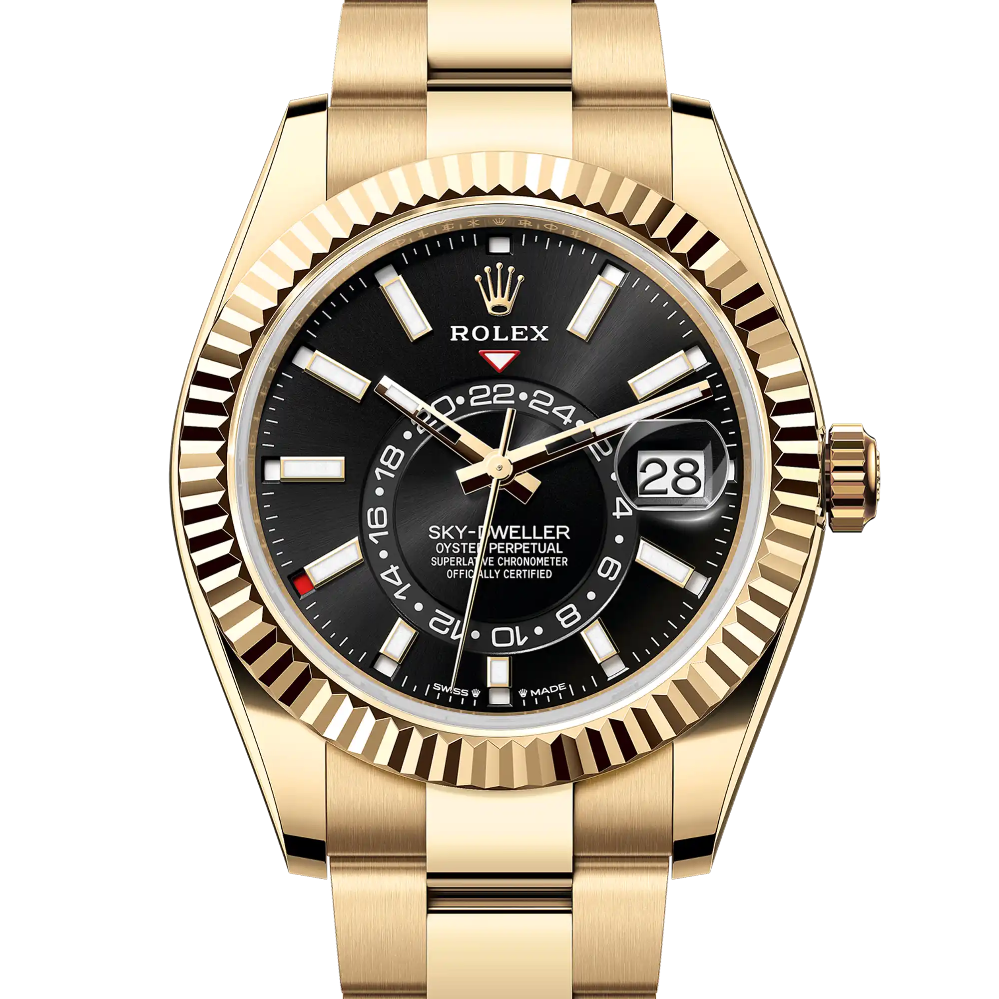 Rolex Sky Dweller Black Dial Yellow Gold Oyster 336938