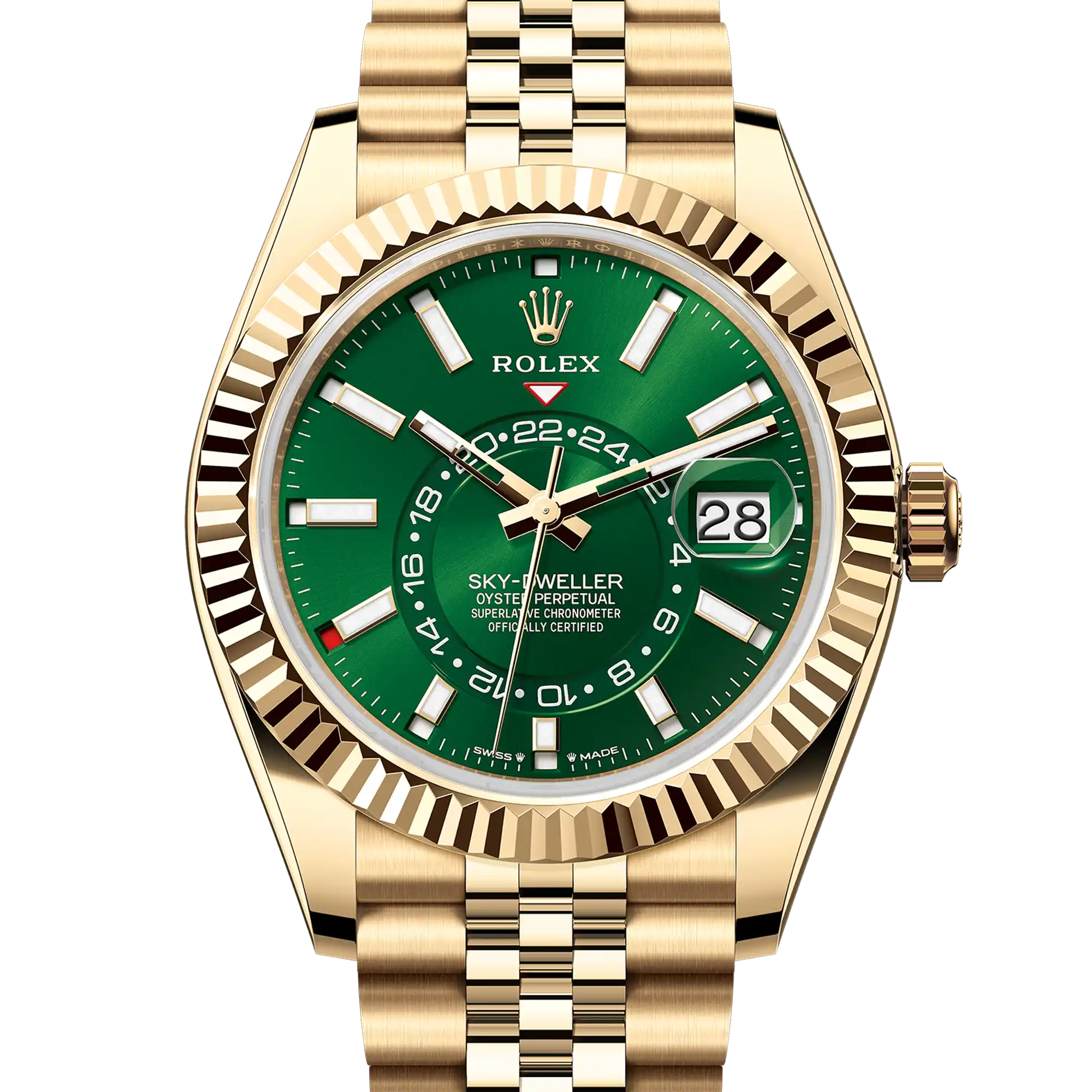Rolex Sky Dweller Bright Green Dial Yellow Gold Jubilee 336938