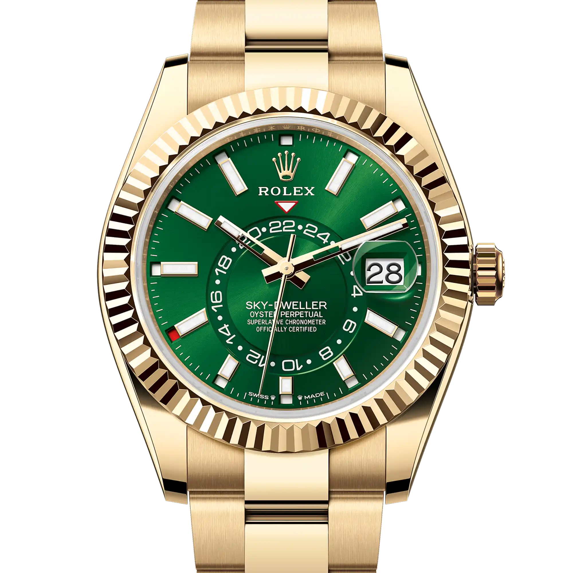 Rolex Sky Dweller Bright Green Dial Yellow Gold Oyster 336938
