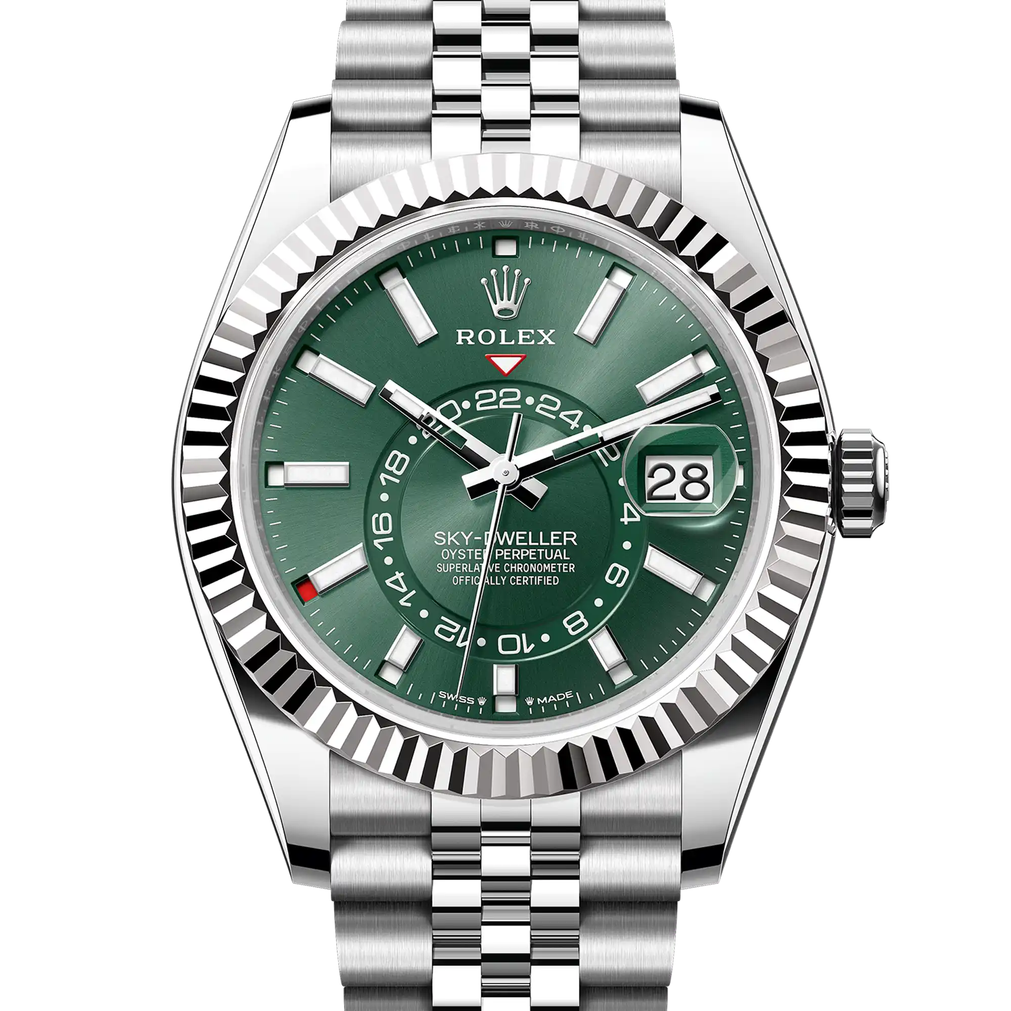 Rolex Sky Dweller Mint Green Dial Oystersteel and White Gold Jubilee 336934